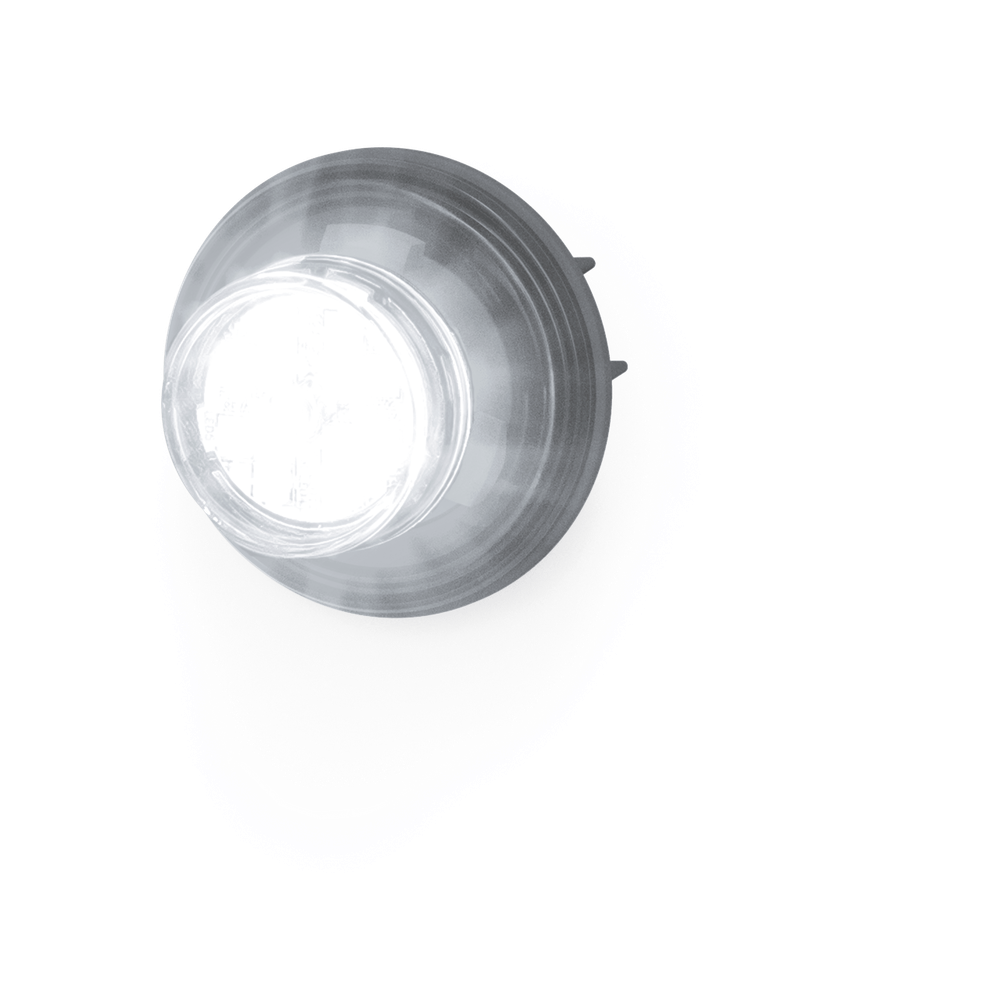 Estrobo Oculto de 12 LED, Azul/Blanco, Lente Transparente, Bisel Negro