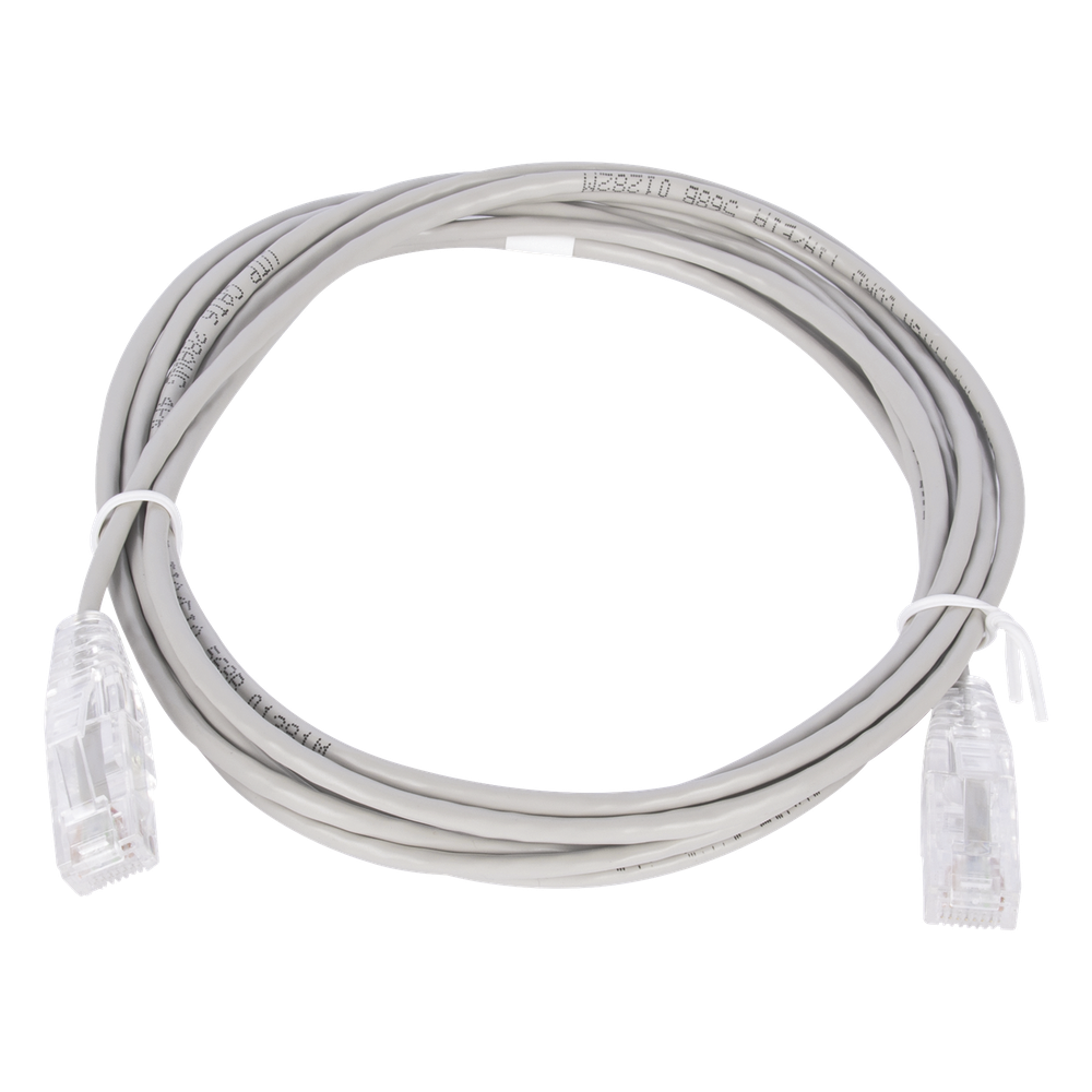 Cable de Parcheo Slim UTP Cat6 - 2 Metros (6.56 Pies) Gris Diámetro Reducido (28 AWG)