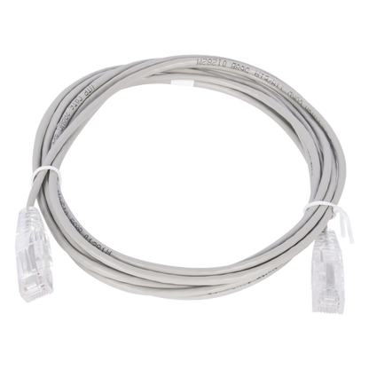 Cable de Parcheo Slim UTP Cat6 - 2 Metros (6.56 Pies) Gris Diámetro Reducido (28 AWG)