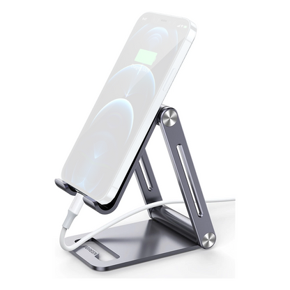 Soporte para Teléfono Celular de Aluminio | Angulo Ajustable | Amplia Compatibilidad con dispositivos de 4.7'' a 7.9'' | Antideslizante |