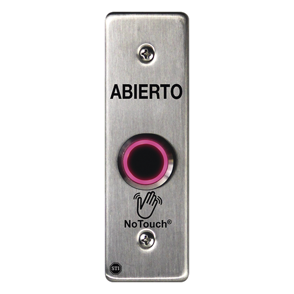 Interruptor IR NoTouch® de Acero Inoxidable, Montaje Delgado, Caja Posterior, ABIERTO
