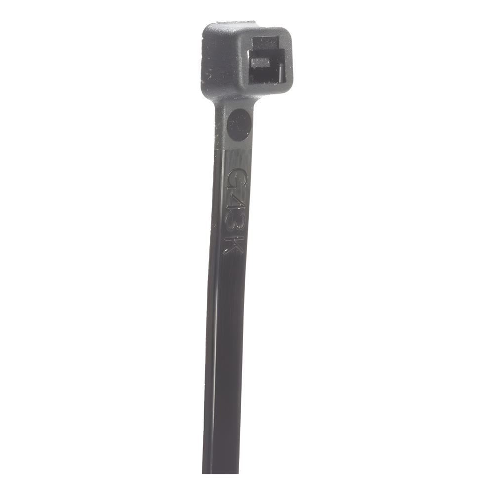 Cincho STRONGHOLD, 370 mm largo x 4.8mm ancho, Tensión 50 lb (222 N) Nylon 6,6 Color Negro, Paquete de 100 Piezas