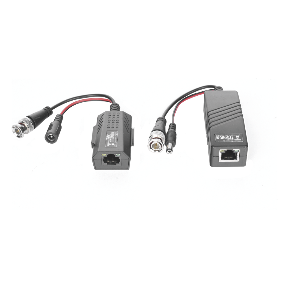 Kit de transceptores activos TURBO HD. Convierte 36/24 Vcc a 12 Vcc regulados, a través de cable UTP Cat5e / 6. Transmision de 200 m (Revisar tabla