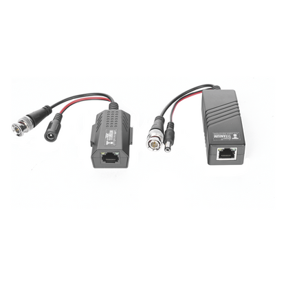 Kit de transceptores activos TURBO HD. Convierte 36/24 Vcc a 12 Vcc regulados, a través de cable UTP Cat5e / 6. Transmision de 200 m (Revisar tabla