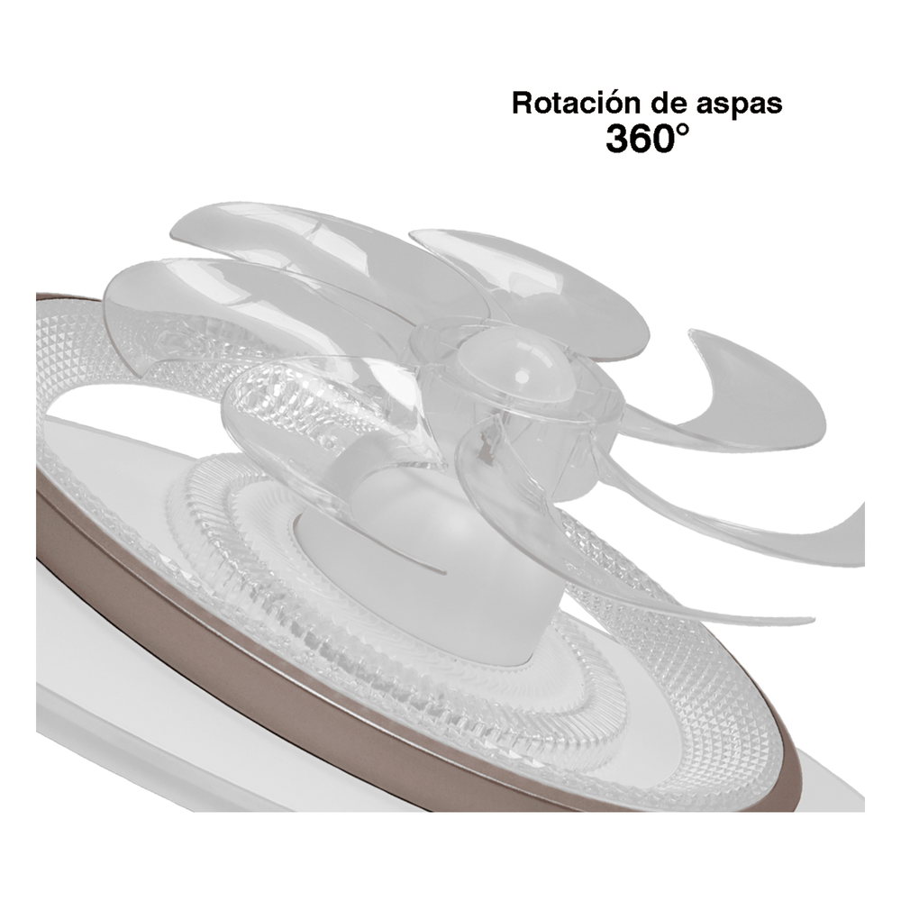 Ventilador de Techo con Luminario LED de 110 V CA 50/60 Hz / 88 W / 3 Tonos de Luz (6500 - 4 000 - 2 700 K) / Con giro 360° / Diámetro 550 mm / 6