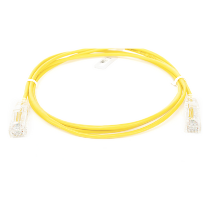 Cable de Parcheo Slim UTP Cat6 - 1.5 Metros (4.92 Pies) Amarillo Diámetro Reducido (28 AWG)