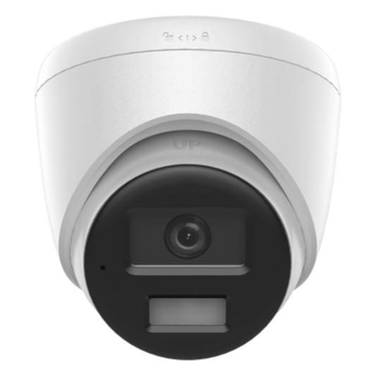 [Dual Light] Turret IP 4 Megapixel / Lente 2.8 mm / 20 mts IR + 20 mts Luz Blanca / Micrófono Integrado / ACUSENSE Lite / Exterior IP67 / PoE / dWDR