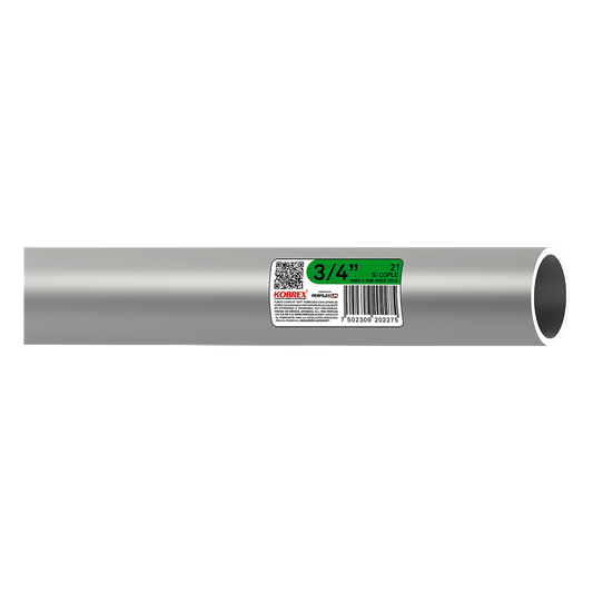 Tubería Conduit Pared Delgada de Acero Galvanizado de 1/2" / Recubrimiento Zinc Interior y Exterior / Inmersión en Caliente /Sin Cople / Etiqueta