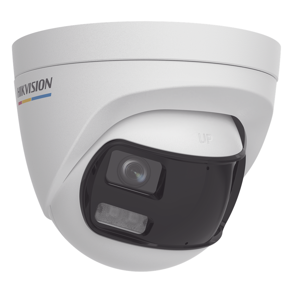 [ColorVu + Panoramica + Dual Light] Turret TURBOHD 3K (5 Megapixel) / Micrófono Integrado / Visión 180° / Imagen a Color 24/7 / 40 mts Luz Blanca +