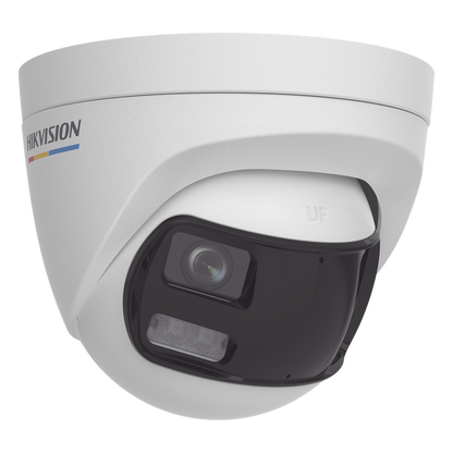 [ColorVu + Panoramica + Dual Light] Turret TURBOHD 3K (5 Megapixel) / Micrófono Integrado / Visión 180° / Imagen a Color 24/7 / 40 mts Luz Blanca +