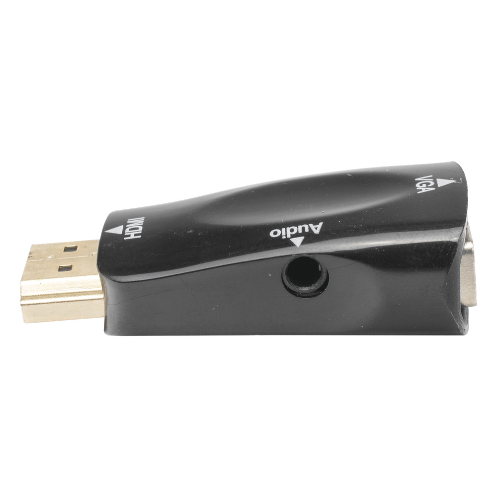 Adaptador (Convertidor) HDMI a VGA / HDMI Macho a VGA Hembra / Resolución 1920x1080 @ 60Hz / Adaptador de Audio de 3.5 mm / Chapado en Níquel