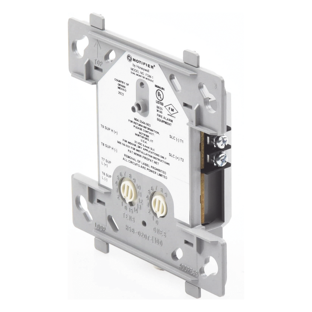 Módulo monitor dual direccionable con dos circuitos IDC Clase B independientes y direccionamiento consecutivo automático