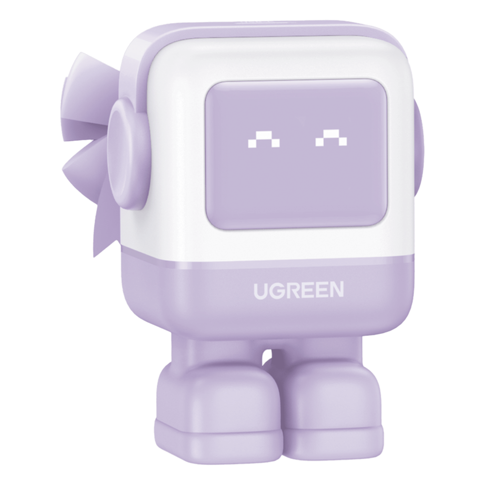 Cargador RobotGaN de 65W Serie UNO | 3 Puertos de Carga Rápida | 2 USB-C | 1 USB-A | PD 3.0 | QC 4.0 | Carga Inteligente | Tecnología GaN II | Zapato