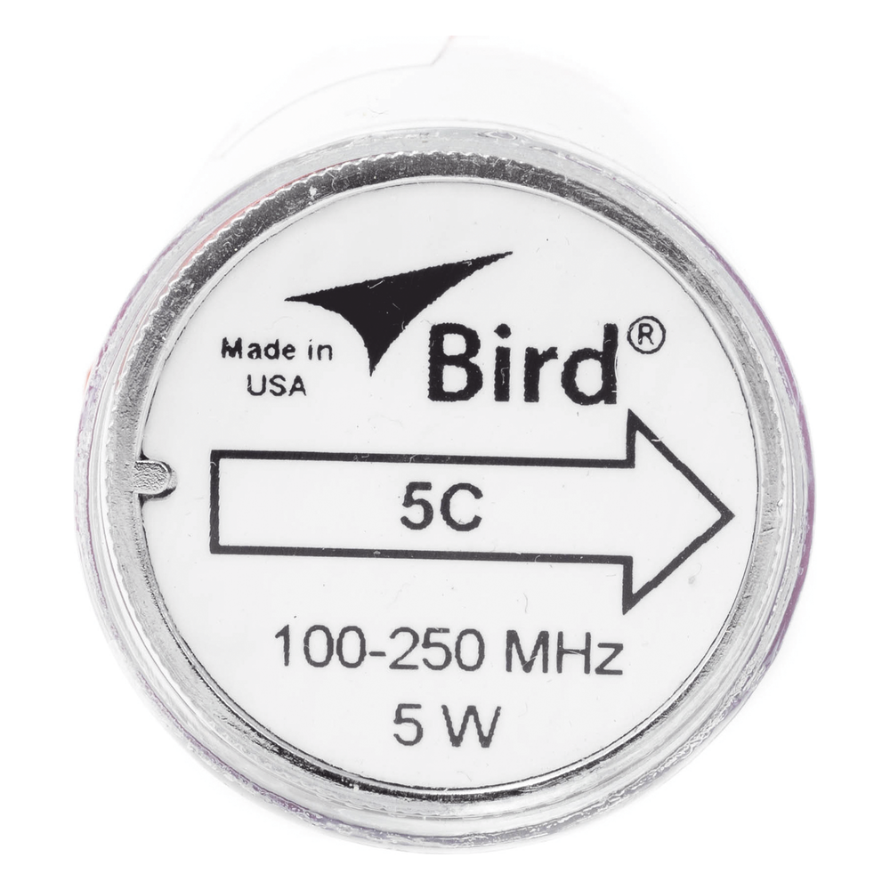 Elemento de 5 Watt en linea 7/8" para Wattmetro BIRD 43 en Rango de Frecuencia de 100 a 250 MHz.