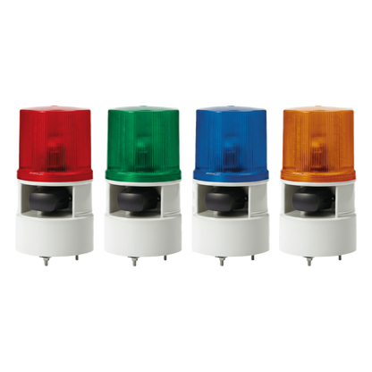 Luces de advertencia color Rojo con sirena incorporada con 5 tonos máx. 105 dB en 110-220 VCA