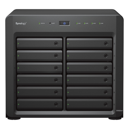 Servidor NAS Synology DiskStation DS3622xs+ | 12 Bahías | Intel Xeon 6 Núcleos | 16 GB DDR4 ECC | 10GbE RJ-45 | Expansión Hasta 36 Bahías | RAID F1