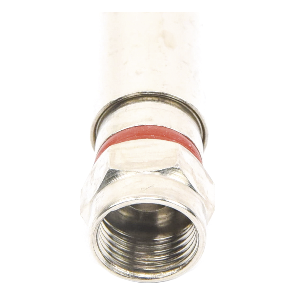 Conector F Macho de Compresión, Metálico para cable RG-6, Cuerpo de Bronce Niquelado
