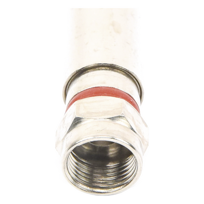 Conector F Macho de Compresión, Metálico para cable RG-6, Cuerpo de Bronce Niquelado