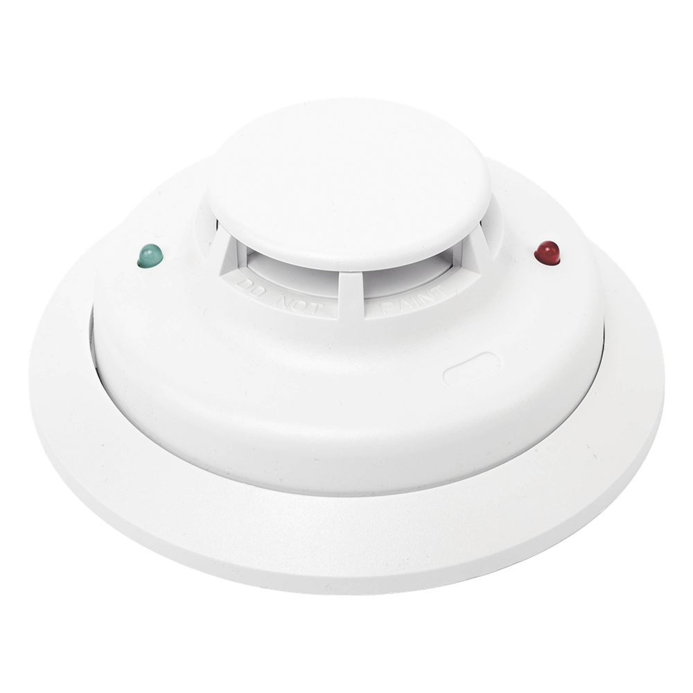 Detector direccionable de humo fotoeléctrico con sensor térmico de temperatura fija, protocolo de 2 hilos