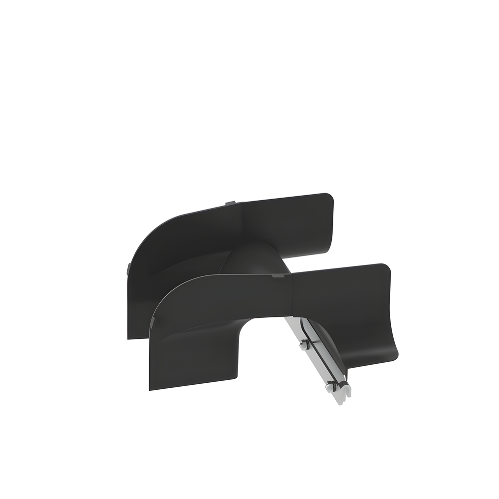 Bajada/Salida de Cables Para Charola Wire Basket, de 4 in, Con Control de Radio de Curvatura, Color Negro