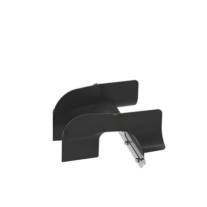 Bajada/Salida de Cables Para Charola Wire Basket, de 4 in, Con Control de Radio de Curvatura, Color Negro