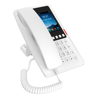 Teléfono IP Hotelero Wi-Fi 6 / Pantalla IPS 3.5" 320x480 / 2 Líneas SIP / 5 Teclas Programables / Puerto USB-A / PoE 802.3af / Audio HD / Diseño