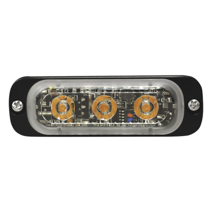 Luz Auxiliar de 3 LED, Ambar, Lente Transparente, SAE