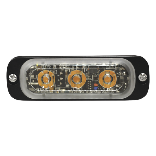 Luz Auxiliar de 3 LED, Ambar, Lente Transparente, SAE