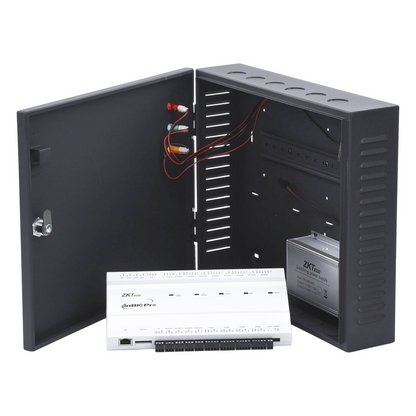 Controlador de Acceso 4 Puertas / 20,000 Huellas 30,000 Tarjetas / ADMS PUSH / TCP/IP / Gabinete y Fuente 12V 5A