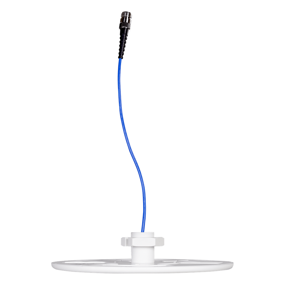 Antena Omnidireccional para Techo Interior / 600-6000 MHz / 5 Bandas Celulares y WiFi / Perfil Ultra Bajo 8 mm / Conector N-hembra / Cable Plenum 30