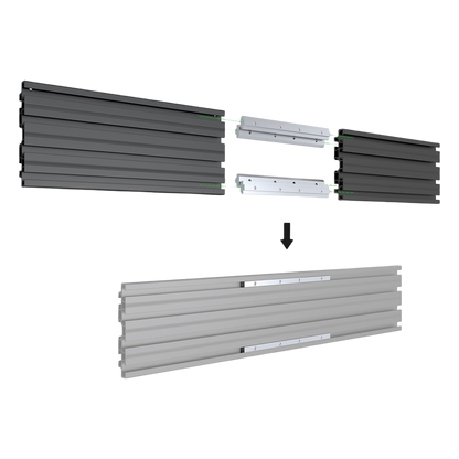 Accesorio_ Riel de Aluminio con Longitud 1000 mm | Incluye Tapas laterales | Compatible con estructura para Videowall | Diseño Modular