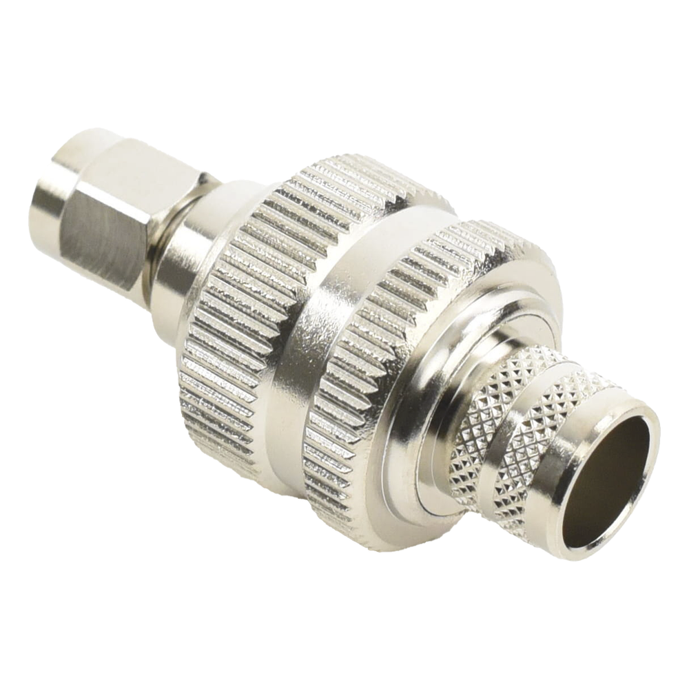 Conector SMA Macho Inverso de Anillo Plegable para RG-8/U, 9913, LMR-400, Níquel/ Oro/ Teflón