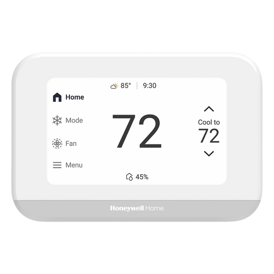 Termostato inteligente con pantalla táctil de 4.3 pulgadas, sensor de humedad, hasta 3H/2C bomba de calor, Wi-Fi, Bluetooth y Matter, color blanco