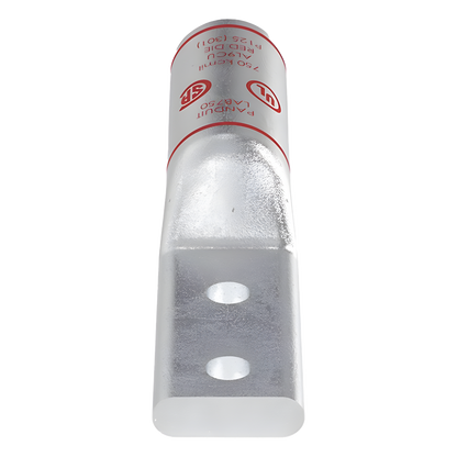 Zapata de compresión Aluminio LAB750-12-24R para cal. 750 Kcmil, Doble barreno para tornillo prisionero de 1/2, Espaciado de orificio 44.45mm, 1 Pz