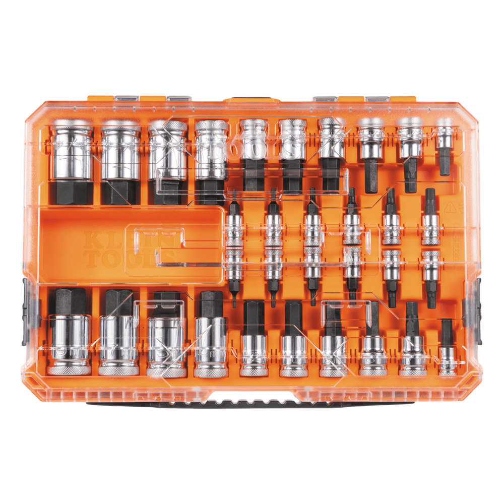 Juego de Dados Moleteados / SAE-Métrico-Hex-Torx® / 32 Piezas / Acabado Moleteado para Mejor Agarre / Marcado en Relieve / Incluye Llaves Cuadradas