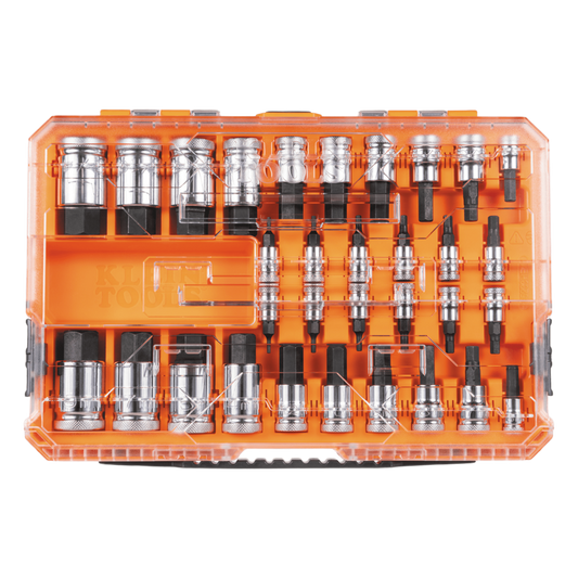 Juego de Dados Moleteados / SAE-Métrico-Hex-Torx® / 32 Piezas / Acabado Moleteado para Mejor Agarre / Marcado en Relieve / Incluye Llaves Cuadradas