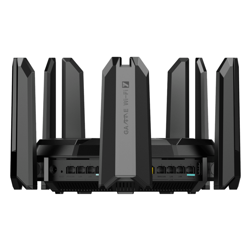 Home Router inalámbrico MESH Wi-Fi 7, Diseñado para GAMING con doble puerto WAN 2.5G para Sumar Ancho de banda, 3 puertos LAN 2.5G, 4 puertos LAN