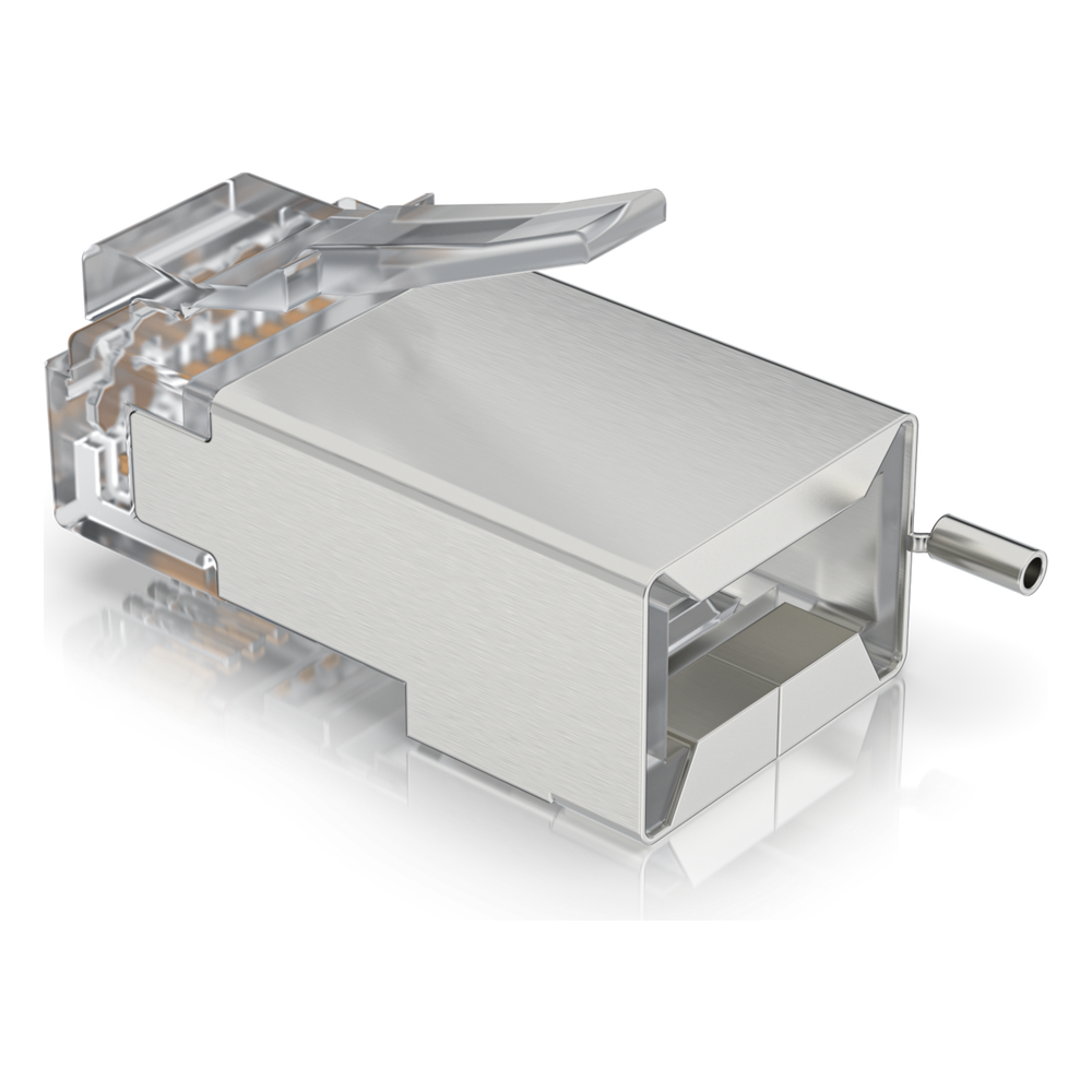 Paquete de 100 Conectores RJ45 Blindados Diseñados para Cables Ethernet UISP (UISP Cable Pro y Cable Carrier)