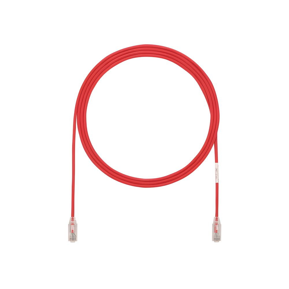 Cable de Parcheo TX6, UTP Cat6, Diámetro Reducido (28AWG), Color Rojo, 0.5 Metros (1.64 Pies)