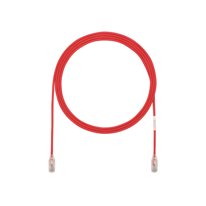 Cable de Parcheo TX6, UTP Cat6, Diámetro Reducido (28AWG), Color Rojo, 0.5 Metros (1.64 Pies)
