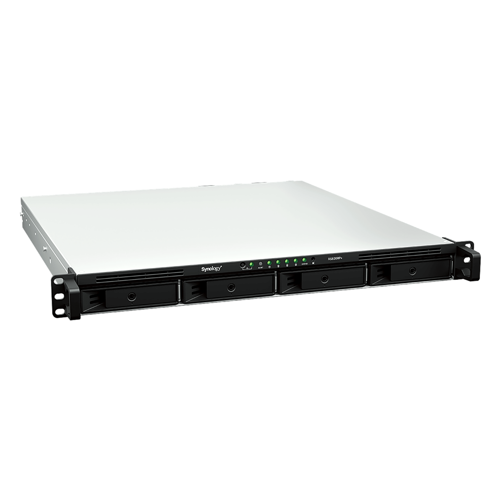 Servidor NAS Rackmount / 4 Bahías Hot-Swappable 1U / 2000/1300 MB/s Lectura/Escritura / 4 Puertos 1GbE RJ45 / PCIe 3.0 x8 / Dual Power Supply