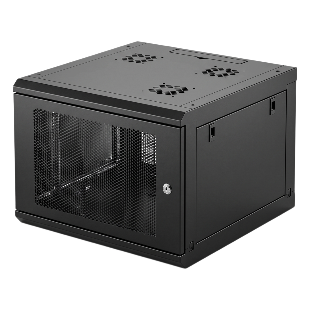 Gabinete Rack 19 Pulgadas / 04 Unidades / Ventilado / Montaje Pared / Acero Calibre 20 / Capacidad 100 kg / Dimensiones 636x606x283 mm (25x23.9x11.1