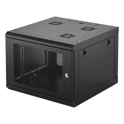 Gabinete Rack 19 Pulgadas / 04 Unidades / Ventilado / Montaje Pared / Acero Calibre 20 / Capacidad 100 kg / Dimensiones 636x606x283 mm (25x23.9x11.1