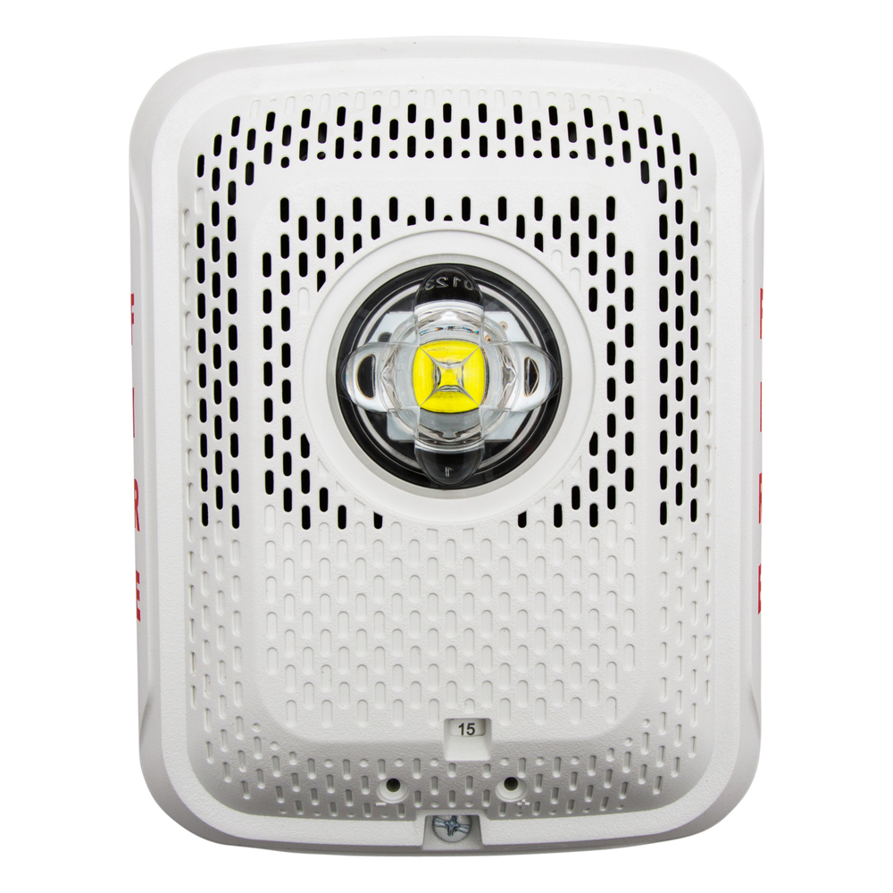 Bocina con Lámpara Estroboscópica, Montaje en Pared, Color Blanco, Nuevo Diseño Moderno y Elegante y Menor Consumo de Corriente