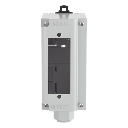 Panel de Parcheo Modular para Fibra Óptica, de Instalación en Riel DIN Estándar de 35 mm (1.38 pulgadas), Acepta Una Placa Acopladora FAP, Color Gris