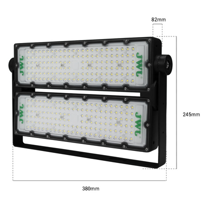 Reflector LED 200 W /350 x 250 mm / 85 - 265 Vca~ 50/60Hz / TCC 6 500 K / Uso en exterior.