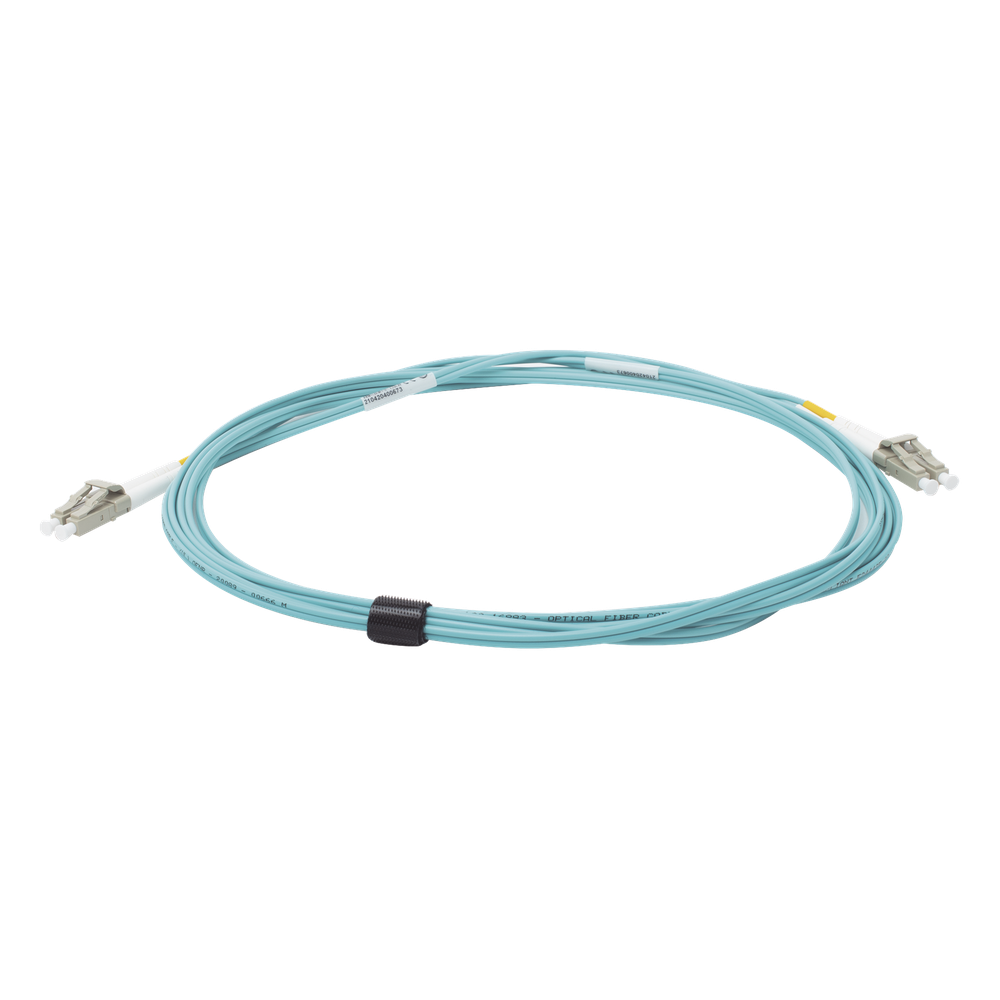 Jumper de Fibra Óptica Multimodo 50/125 XGLO OM3, LC-LC Duplex, OFNR, Color Aqua, 3 Metros (9.84 Pies)