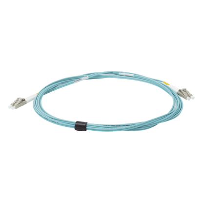 Jumper de Fibra Óptica Multimodo 50/125 XGLO OM3, LC-LC Duplex, OFNR, Color Aqua, 3 Metros (9.84 Pies)