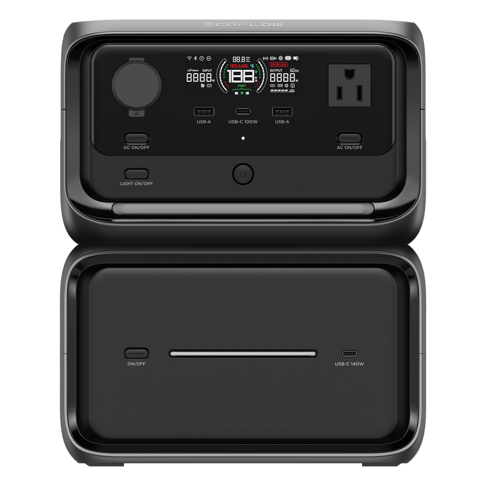 EcoFlow River 3 | Estación de Energía Portátil 858Wh Litio LFP / 2 AC 300 W (Max. 550W) / 1 USB-C 100W / 2 USB -A 12W / Cargador de Coche 8A a 12 o