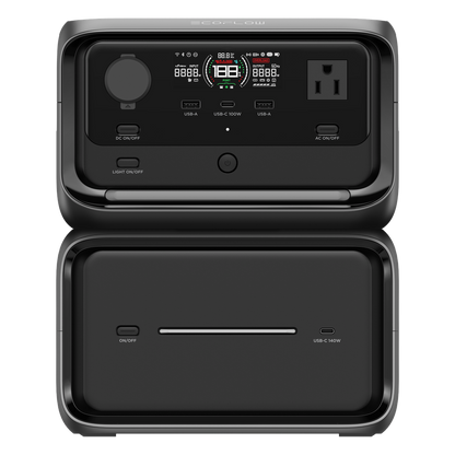 EcoFlow River 3 | Estación de Energía Portátil 858Wh Litio LFP / 2 AC 300 W (Max. 550W) / 1 USB-C 100W / 2 USB -A 12W / Cargador de Coche 8A a 12 o